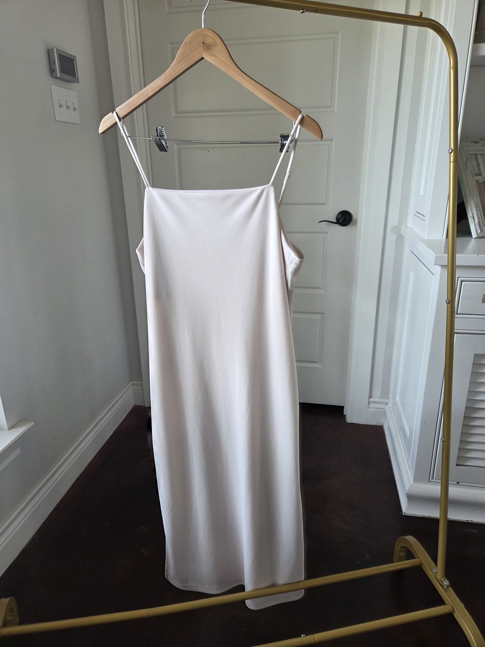 H&M Cream Spaghetti-Strap Maxi Slip Dress